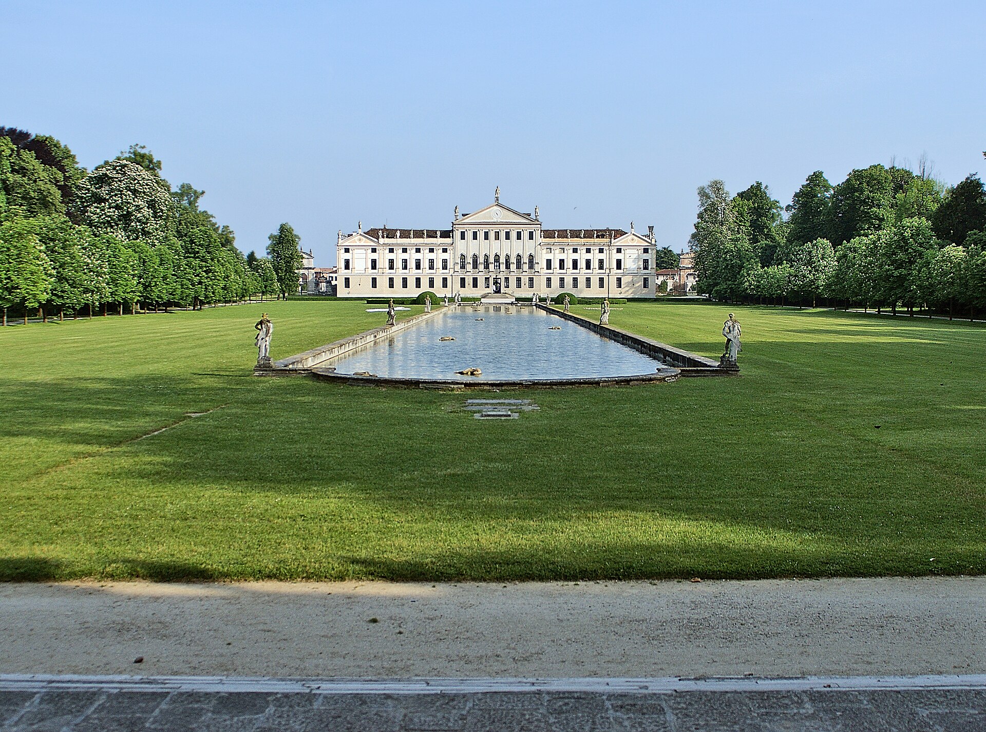 The monumental park of Villa Pisani at Stra, seen from the rear facade