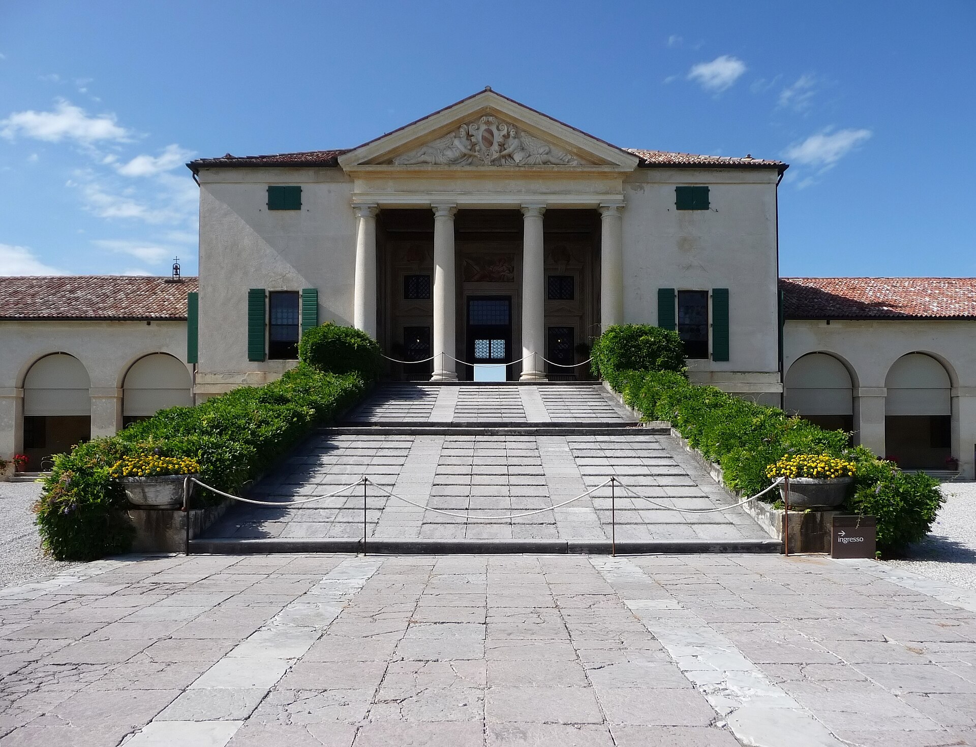 La facciata palladiana di Villa Emo a Fanzolo di Vedelago, nel Trevigiano